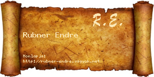 Rubner Endre névjegykártya